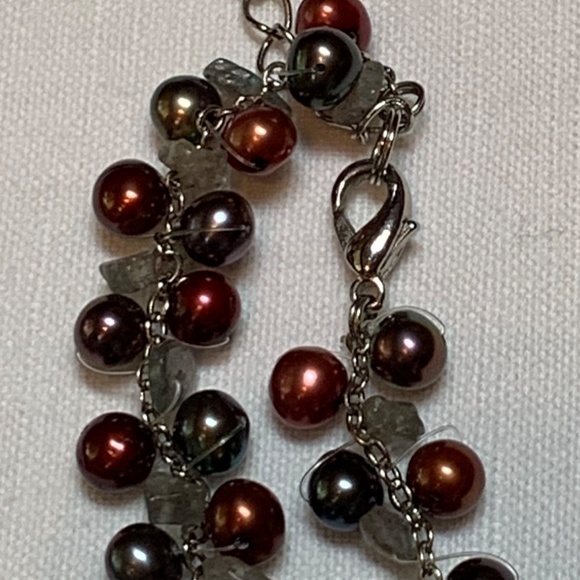 Crimson & Gunmetal Freshwater Pearl Set - Picture 4 of 6